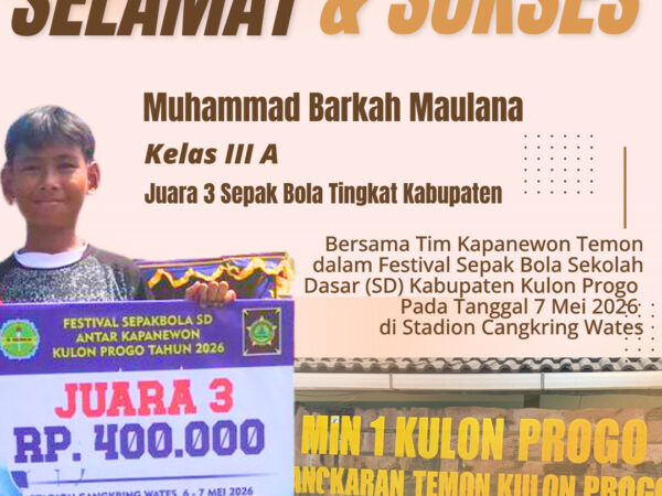 Siswa MIN 1 Kulon Progo Raih Juara Ketiga Festival Sepak Bola